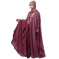 Designer Irani Kaftan with embroidery work- Mauve Pink